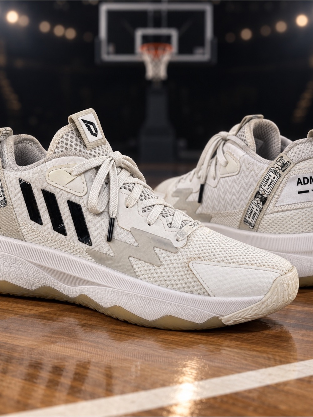 Adidas Dame 8 Admit One White Basketball Shoes 8 GY6462 Sneakerhead Fresh Clean